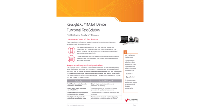 X8711A IoT Device Functional Test Solution